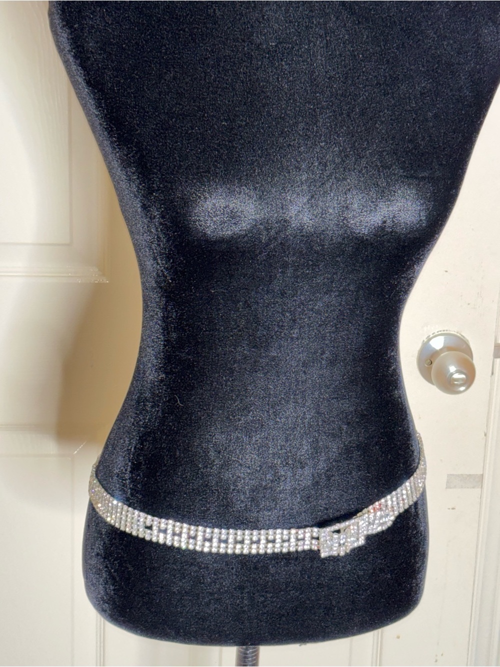 Flawless 5-Row Rhinestone Belt w Square Buckle Elegant Fit 27.5" - 35" Stunning! - Picture 11 of 11